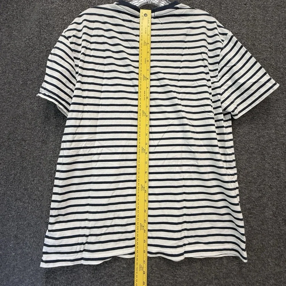 Polo Ralph Lauren Mens Striped V-Neck Pocket Shirt Size Medium Preppy Coastal